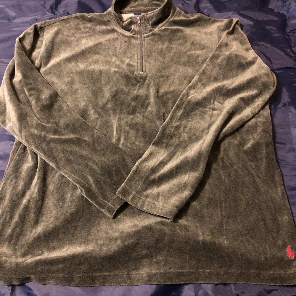 Polo Ralph Lauren Sleepwear Velour Quarter-Zip Top